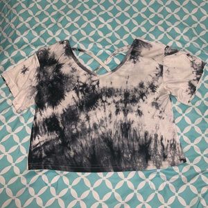 Tie die crop top with criss cross back